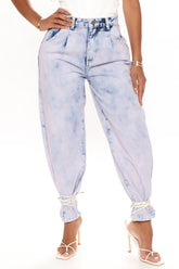 Daydreamer High Rise Baggy Mom Jeans - Violet Ins Street